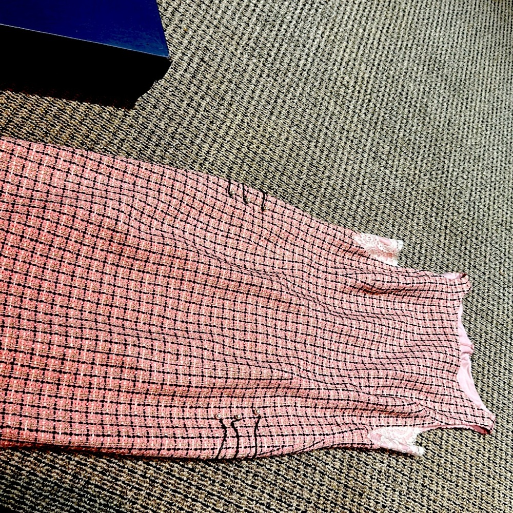 LAUNDRY by SHELLI SEGAL tweed pink dress